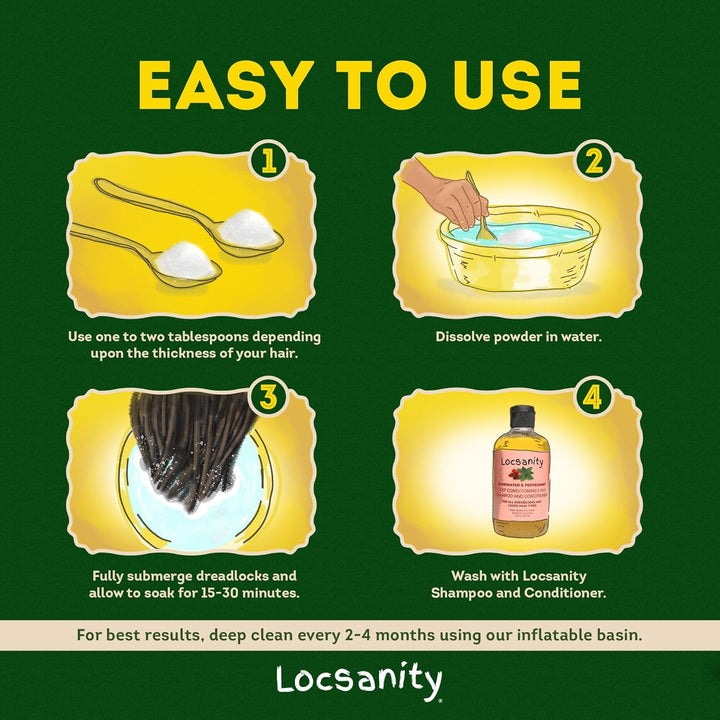 Locsanity Dreadlock Hair Scalp Detox - Polvo de Limpieza Profunda p...