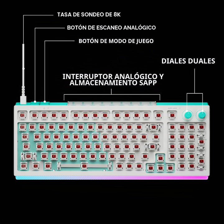 Logitech G 512 X 98 Dual SWAP, teclado analógico\/mecánico para jue...