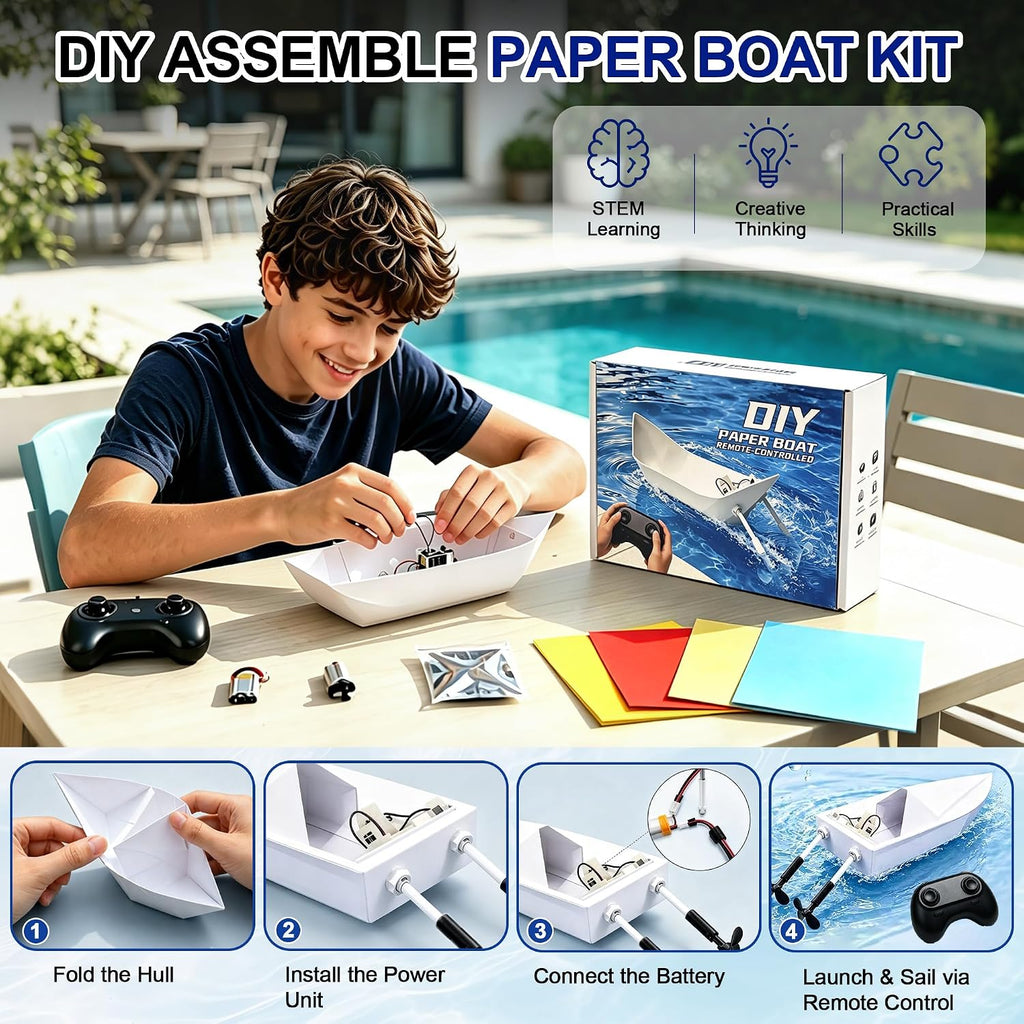 Kit de barco de papel RC DIY para aficionados, navegantes y