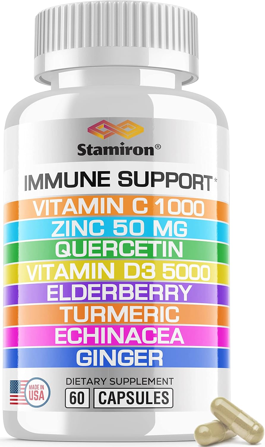 Apoyo inmunológico 8 en 1 con quercetina, zinc 50mg, vitamina C 100...