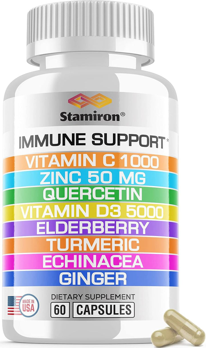Apoyo inmunológico 8 en 1 con quercetina, zinc 50mg, vitamina C 100...
