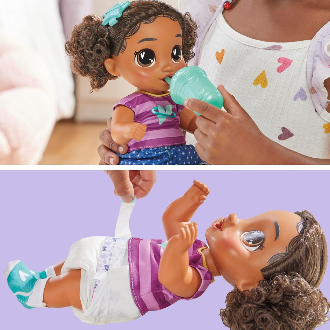 Baby Alive Super BFF Tilly Tinker Cabello Negro Muñeca Bebé para Ve...