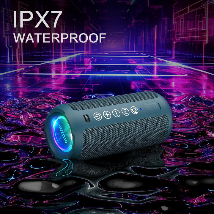Ortizan Altavoz Bluetooth portátil: IPX7 impermeable, sonido fuerte...