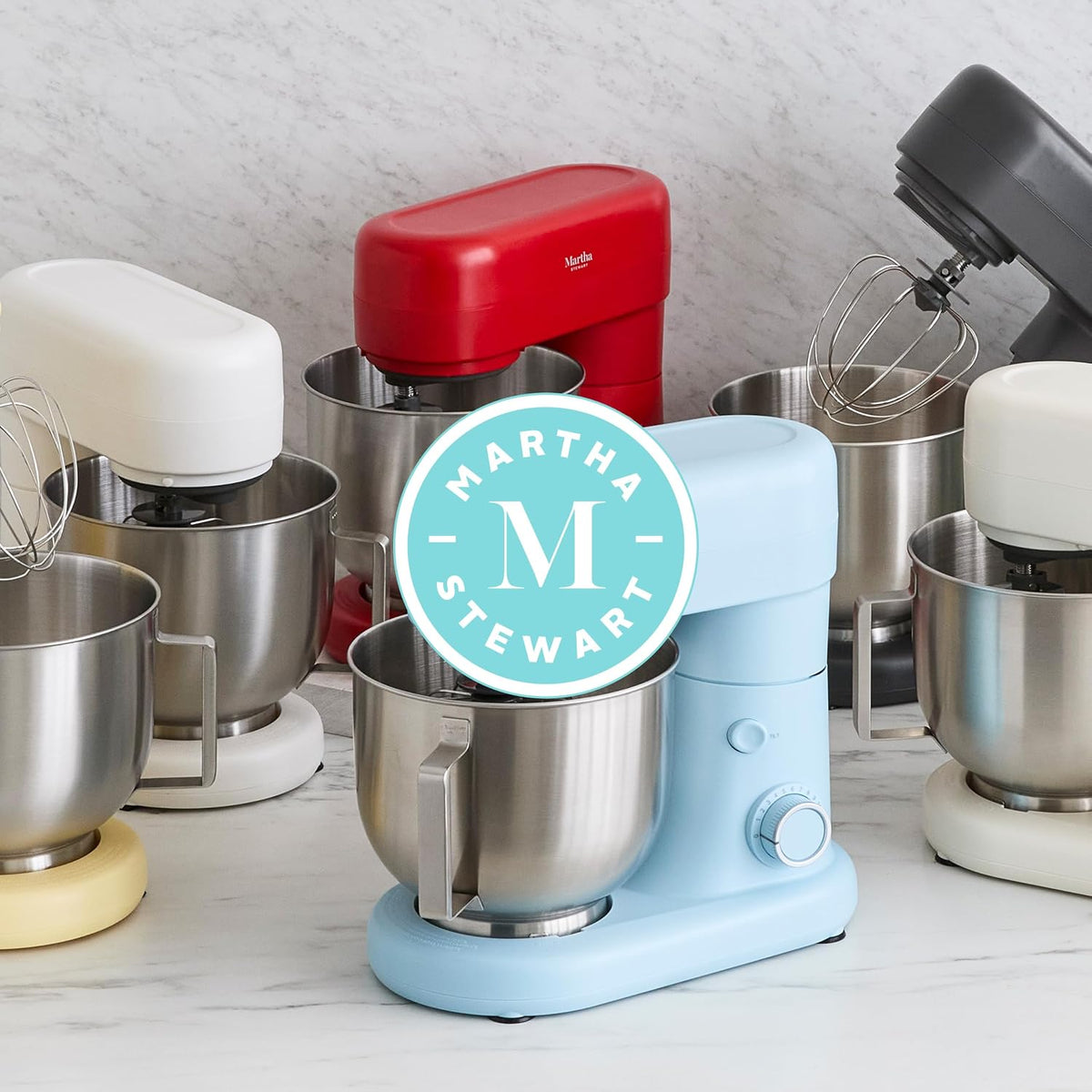 Martha Stewart Batidora de pie con cabezal inclinable de 5.3 cuartos