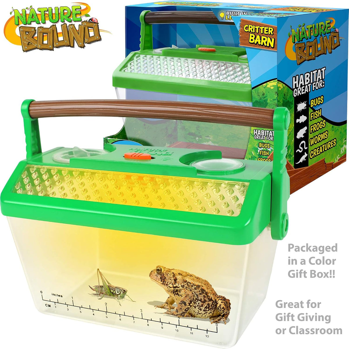 Set de hábitat para insectos y ranas Nature Bound con luz