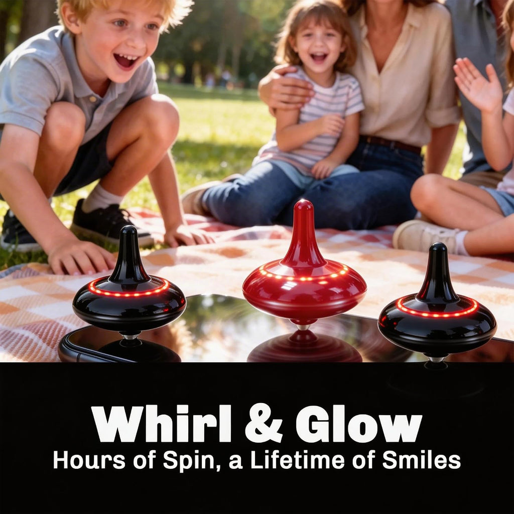 Juguete giratorio LED recargable de 4 horas de duración | Juguete para ansiedad que cambia de color | Giroscopio eléctrico para concentración y alivio del estrés (niños y adultos) – Regalo