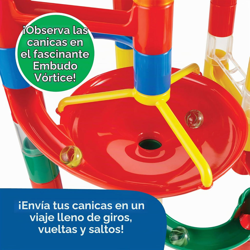MindWare Marble Run: juego de 123 piezas (103 piezas duraderas y 20 canicas) Juego de construcción STEM para niños