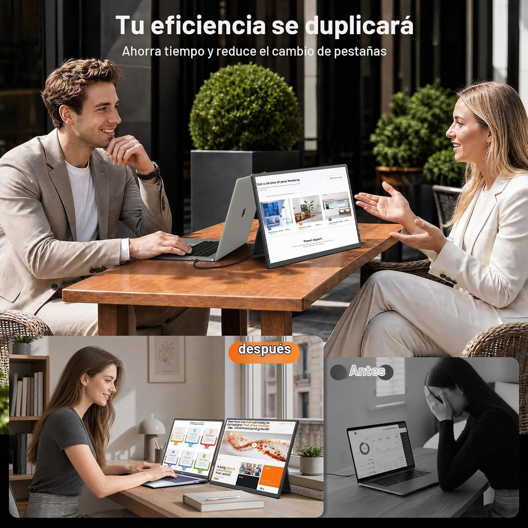 Ozirex Monitor portátil de 16 \u2033 para computadora portátil, ext...