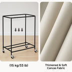StorageWorks 2 Sección de Cesta de Lavandería, 100L Beige Clasificador con Ruedas