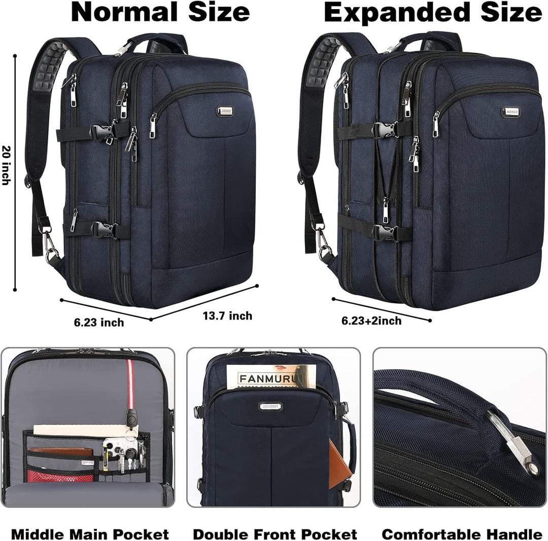 VECKUSON 50L Carry-On Backpack - TSA Approved, Expandable to 40L\/5...
