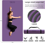 Tapete de yoga ancho de grosor (0.394 pulgadas), antideslizante, antidesgarros, tapete de pilates extra grande de 72 x 35 pulgadas para entrenamientos en casa, gimnasio y estiramiento de suelo con