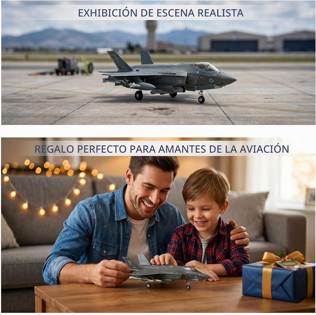 F-35I Lightning II Modelo 1/72 – Stealth Fighter Jet Metal Pre-construido Modelo de exhibición con soporte – Regalo coleccionable para fanáticos de la aviación militar