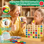 Garybank Actividades de aprendizaje social emocional para niños, juego de conexión de sentimientos con 56 tarjetas de emociones, juguetes de terapia de juego para consejeros escolares, habilidades