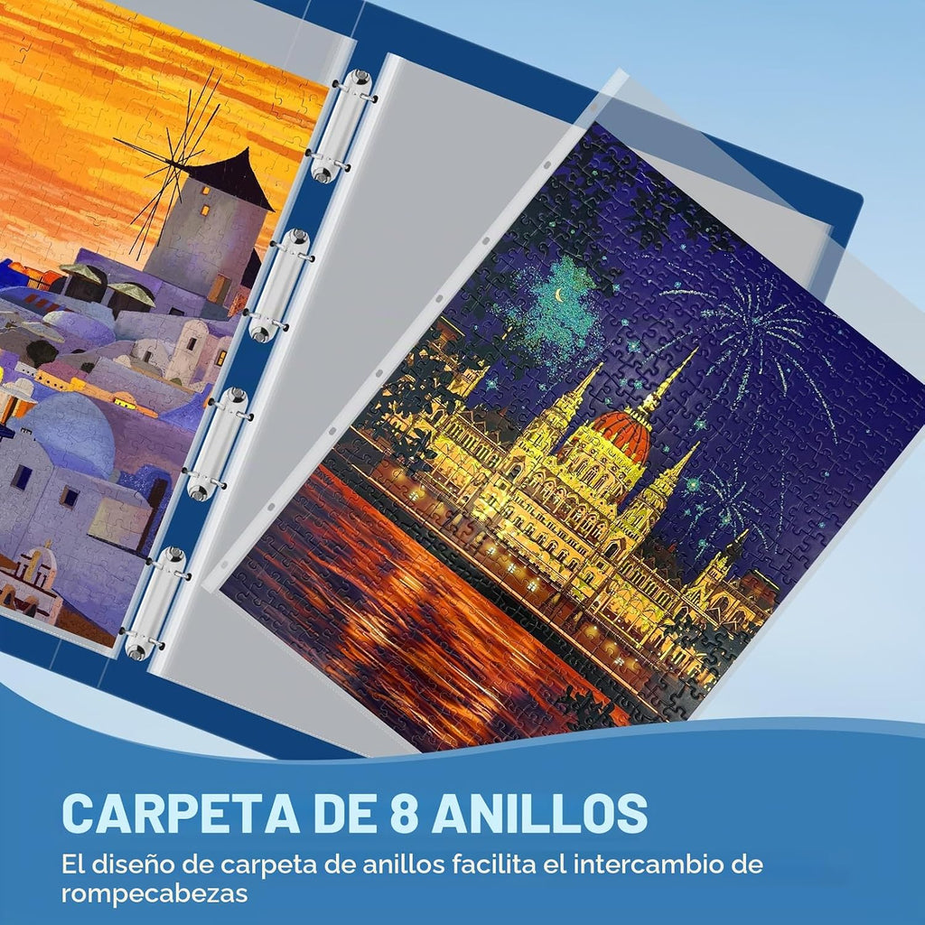 Carpeta de almacenamiento de rompecabezas para 500 piezas con 10