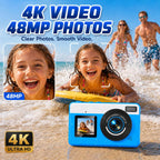Maxmango Cámara digital submarina D70 4K - Cámara impermeable de 48...