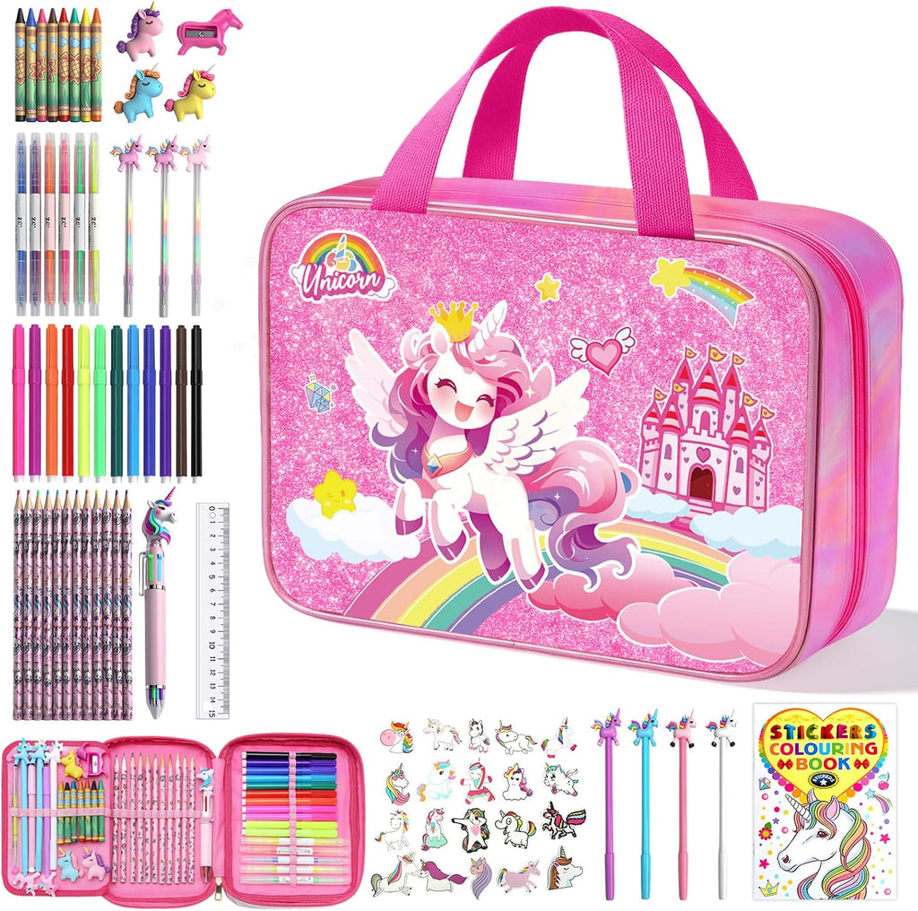 DreamyCandy - Kit de dibujo de unicornio de 73 piezas para niños de 4 a 8