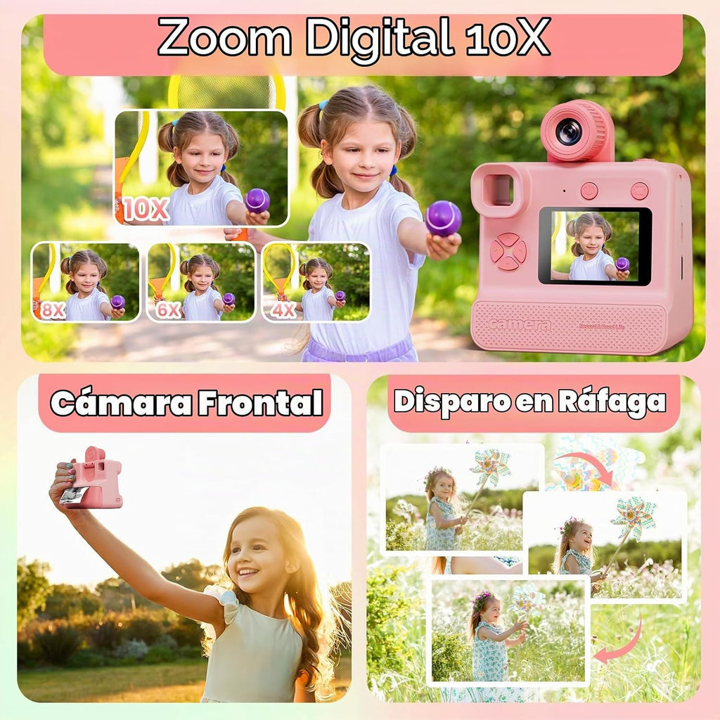 Impresión instantánea de cámara para niños, regalos de cumpleaños de