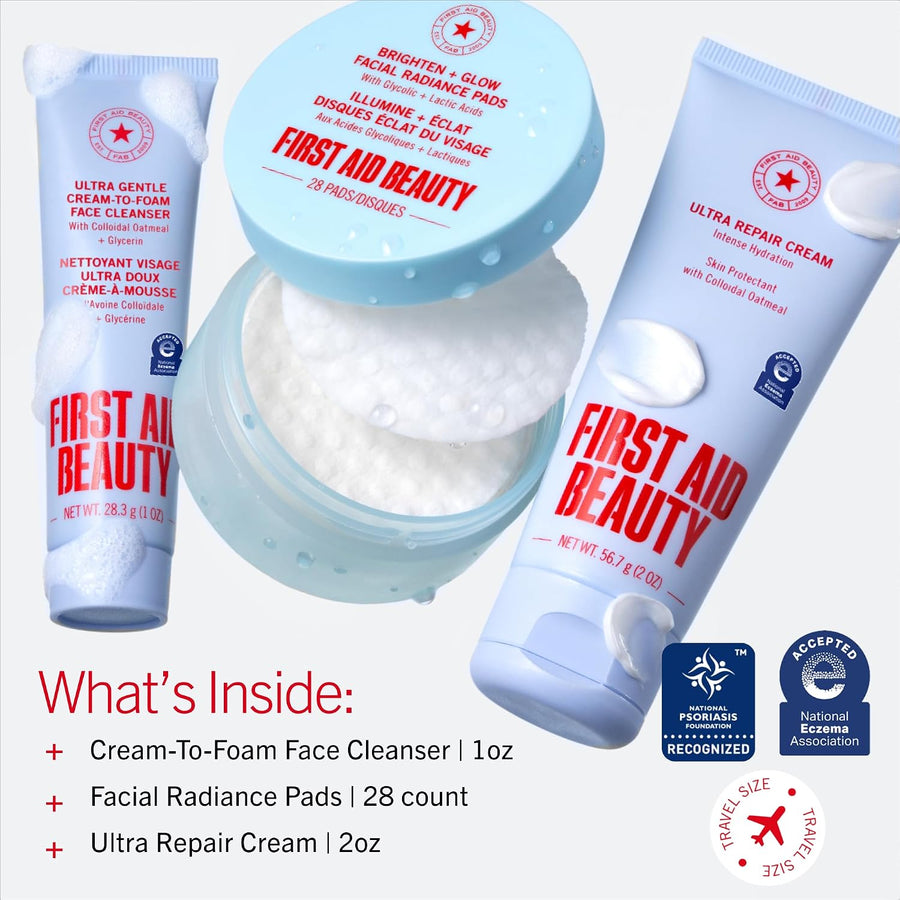 First Aid Beauty Juego de rutina para el cuidado de la piel sensibl...