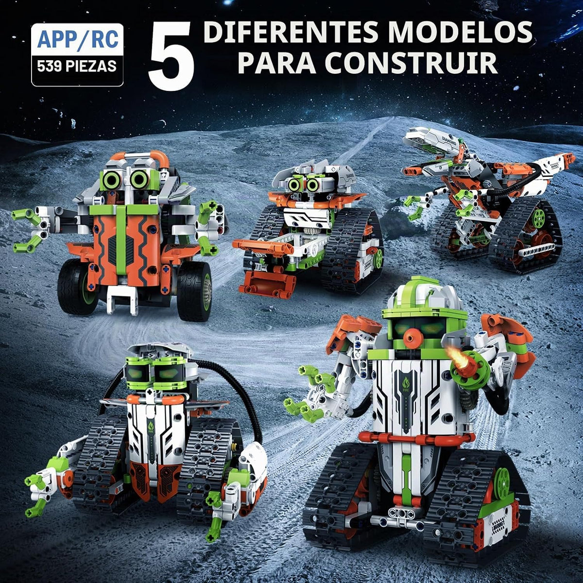 STEM Robot Kit de construcción con control remoto para niños de 8 a 12 años, juguetes técnicos robóticos de codificación, regalos de cumpleaños para niños, kit de ciencia 5 en 1, modelos