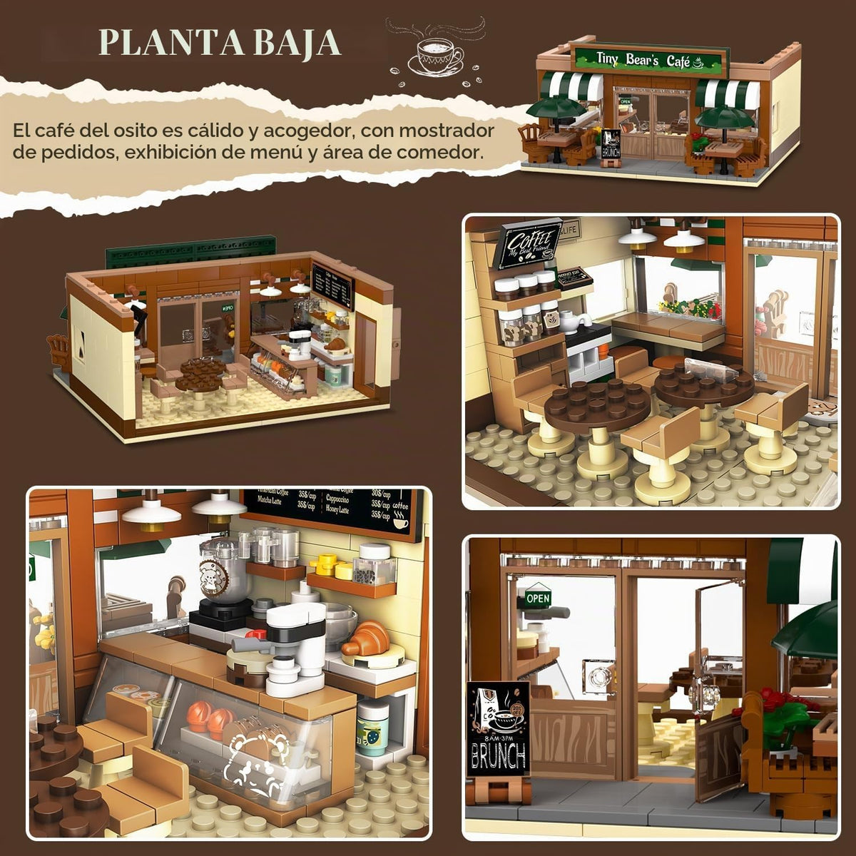 INSOON City Coffee House - Juego de construcción con luces para adultos
