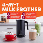 Espumador de leche Instant Pot, vaporizador eléctrico 4 en 1, fabricante de espuma caliente y fría automática de 10 oz/295 ml y calentador de leche para café con leche, capuchinos, macchiato, de los