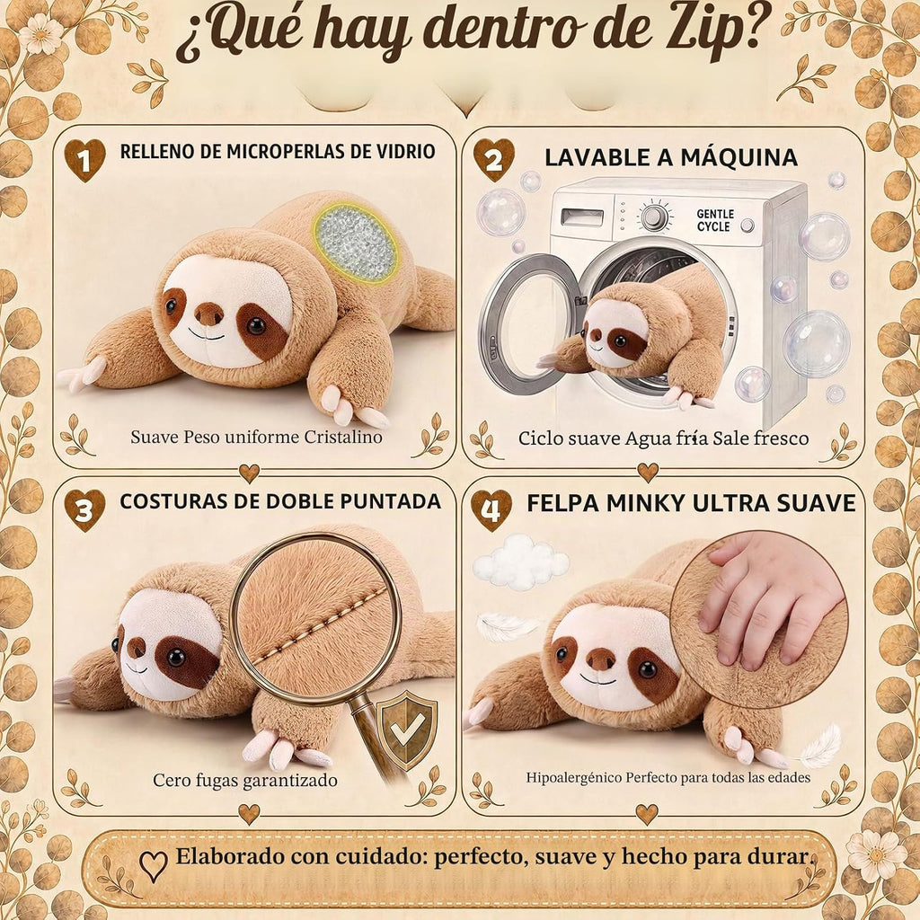 gnomantic Perezoso de Peluche Ponderado, Almohada de Peluche para Niños