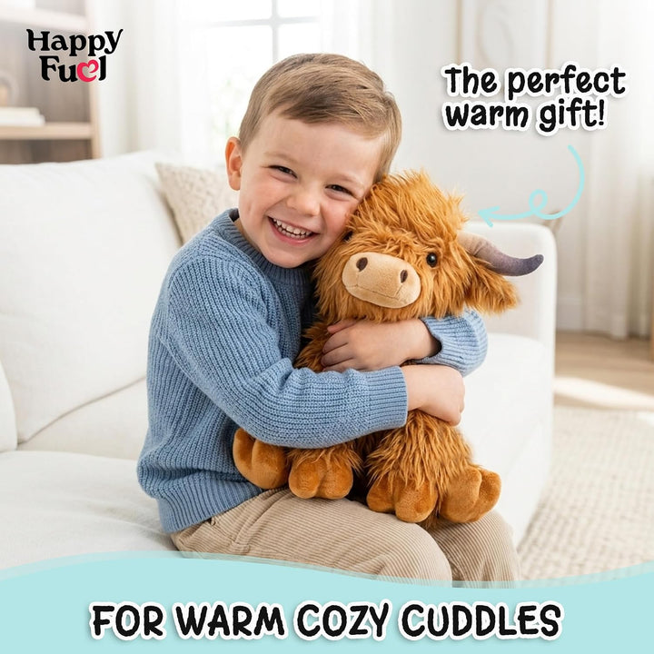 Highland Cow - Animal de peluche apto para microondas, almohadilla...