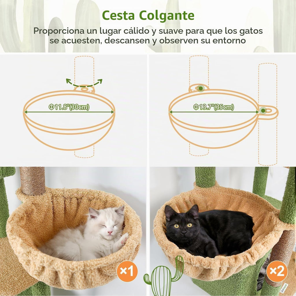 Globlazer Árbol grande de cactus para gatos, torre trepadora de 80 pulgadas