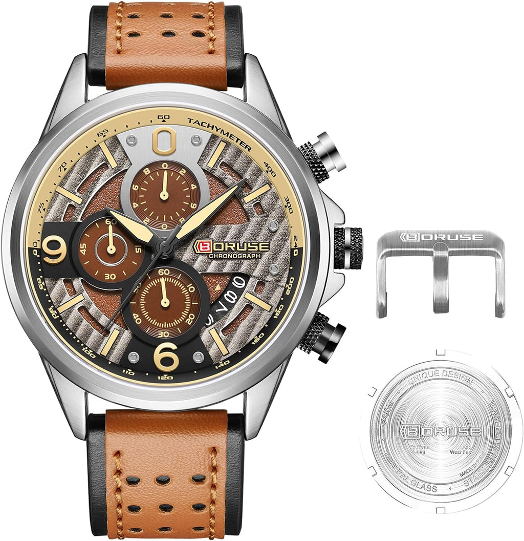 Relojes Casual para Hombre de Lujo con Esfera Grande y Correa de Cuero de Fashion