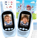 Walkie Talkies de video para niños, paquete de 2 juguetes recargables para cámara y pantalla, chat de campamento de largo alcance para interiores y exteriores, radios bidireccionales, regalos de