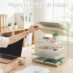 Organizador de escritorio, bandeja organizadora de papel de 6