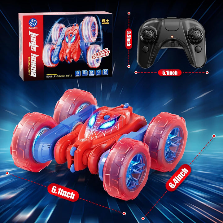 Coche de control remoto de araña, RC de acrobacias de 360° para niñ...