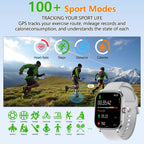 Reloj inteligente para mujeres y hombres, relojes inteligentes con GPS con frecuencia cardíaca, SpO2, monitor de sueño/estrés, más de 100 relojes deportivos de fitness, rastreador de actividad impermeable IP68 para teléfono Android/iOS (plata, 1.96