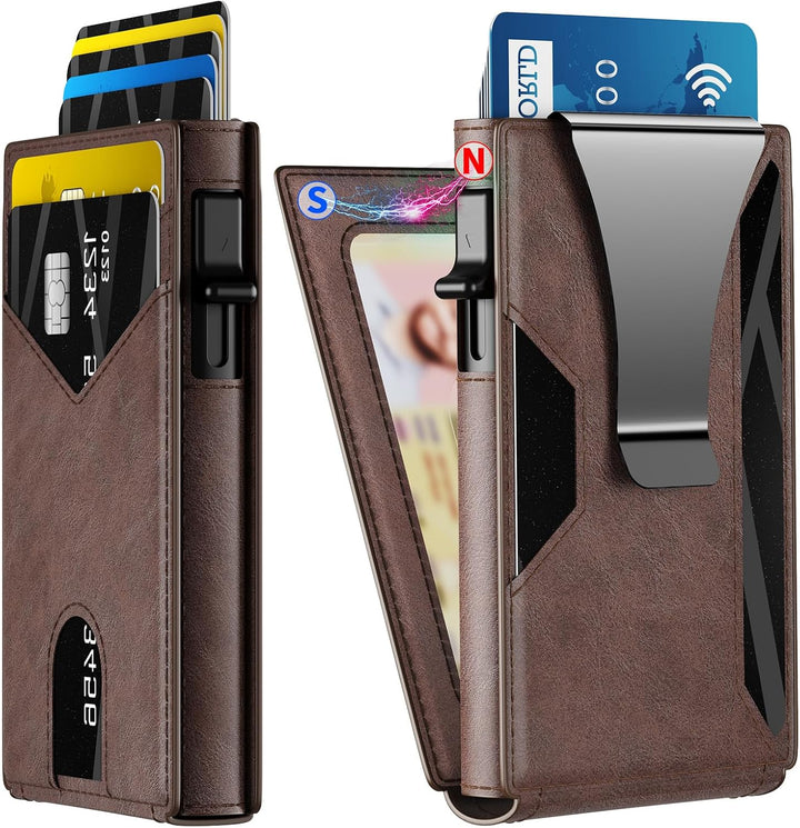 KISUEDZP Cartera delgada para hombres con bloqueo RFID - soporte de...