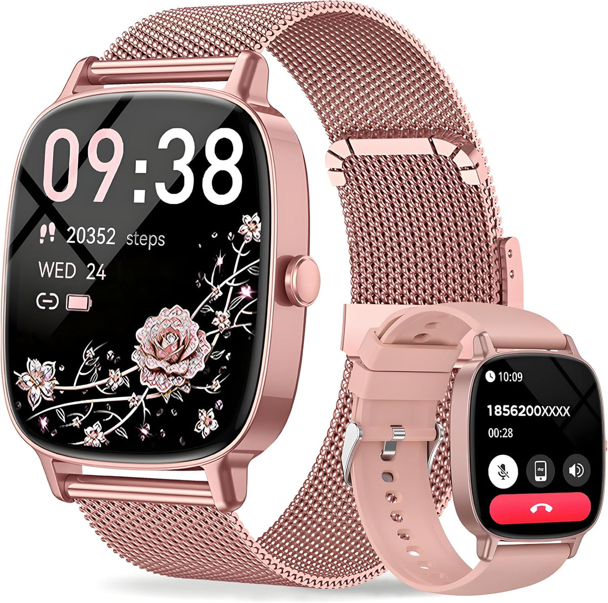 Reloj inteligente para mujer, contestar/hacer llamadas, pantalla ultra clara de 1.85 pulgadas | Rastreador de actividad física con monitor de frecuencia cardíaca/sueño/SpO2