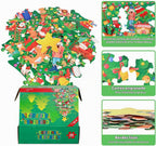 Gatherfun - Rompecabezas de piso de Navidad para niños de 3 a 5 años con 48 piezas grandes, rompecabezas de piso en forma de árbol de Navidad para decoraciones de fiestas, regalos y actividades en el aula