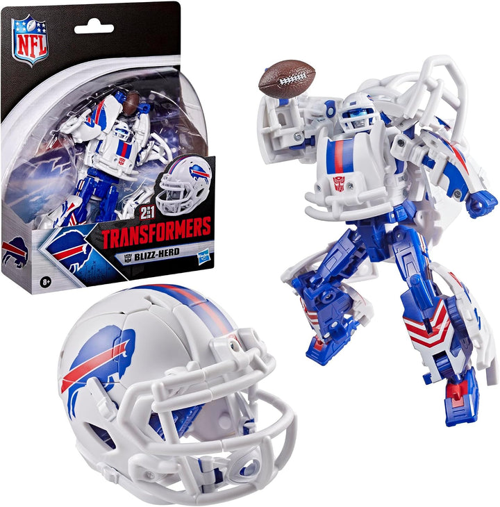Transformers NFL Buffalo Bills Blizz-Herd, figura de acción de robo...