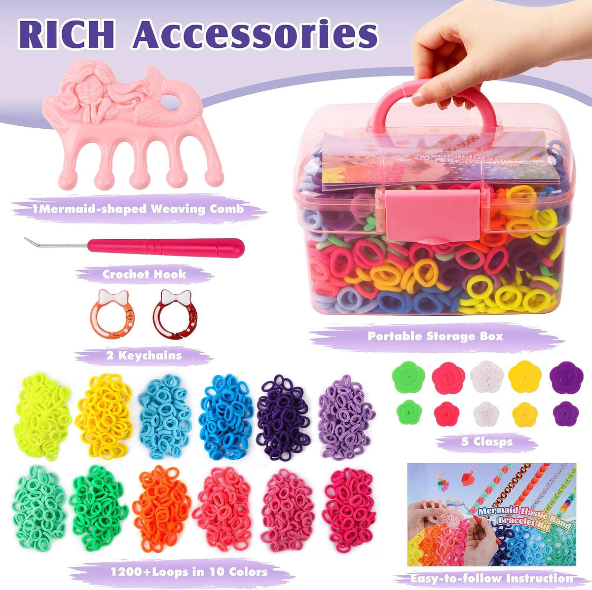 DPAPDI Kit de fabricación de pulseras para niños, manualidades para niñas de 6 a 12 años