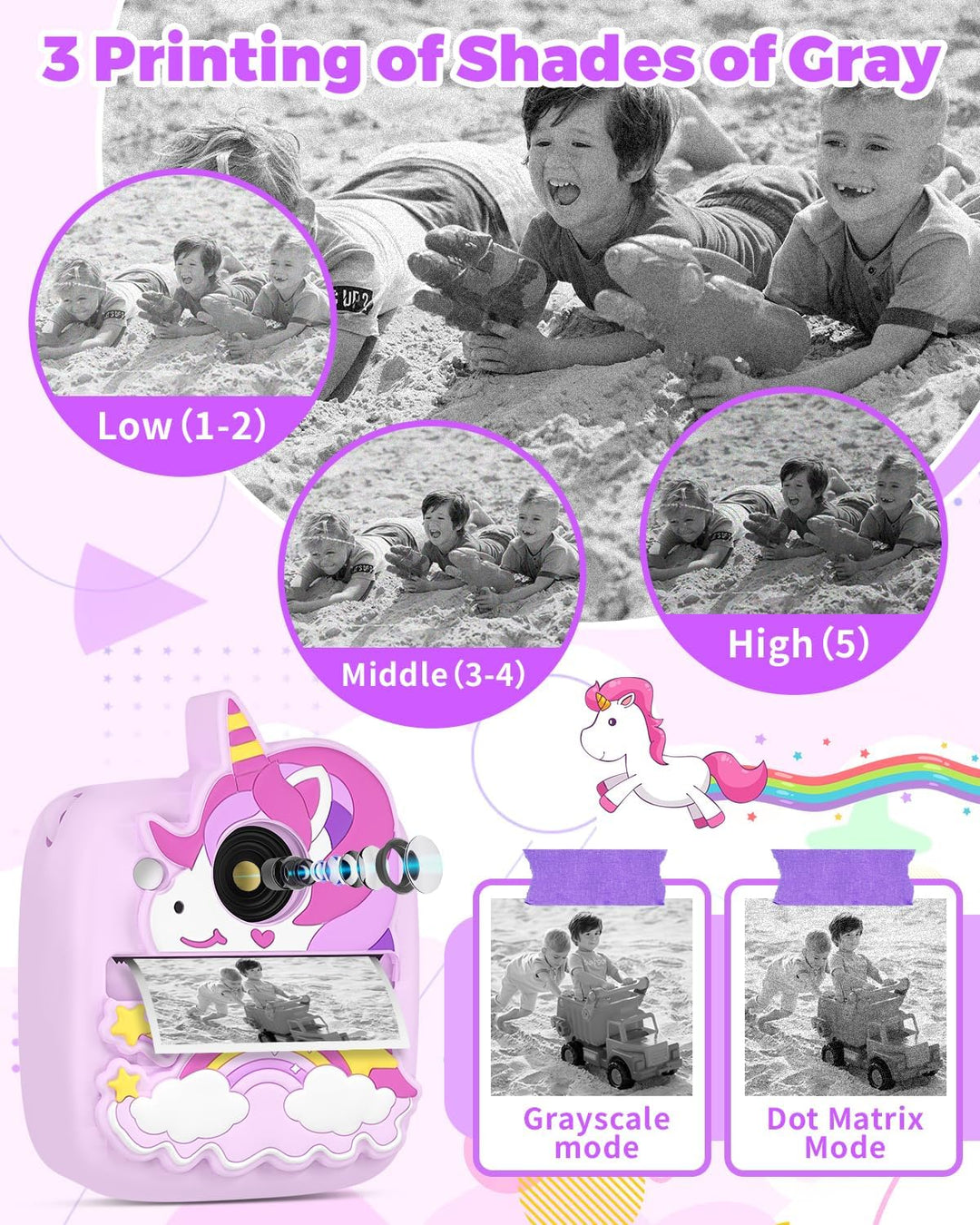 Cámara de impresión instantánea para niños, regalos de cumpleaños d...
