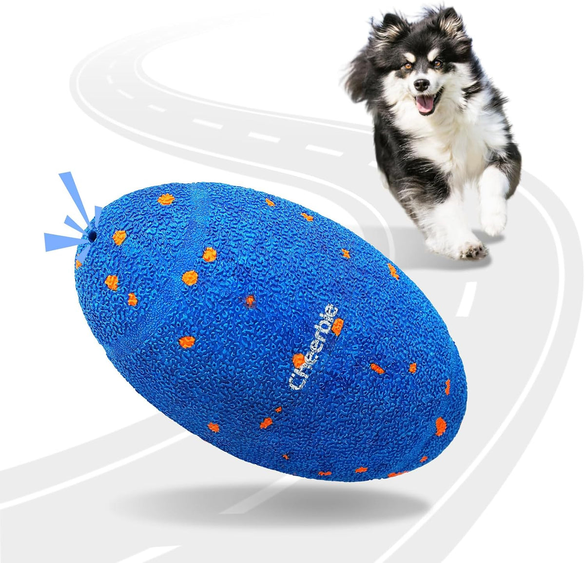 Cheerble Juguete interactivo inteligente para perros, rugby malvado, juguete chirriante para perro, movimiento automático, rebote y giro, material de E-TPU, juguete de búsqueda rebotante para uso en interiores y exteriores y perros pequeños a grandes