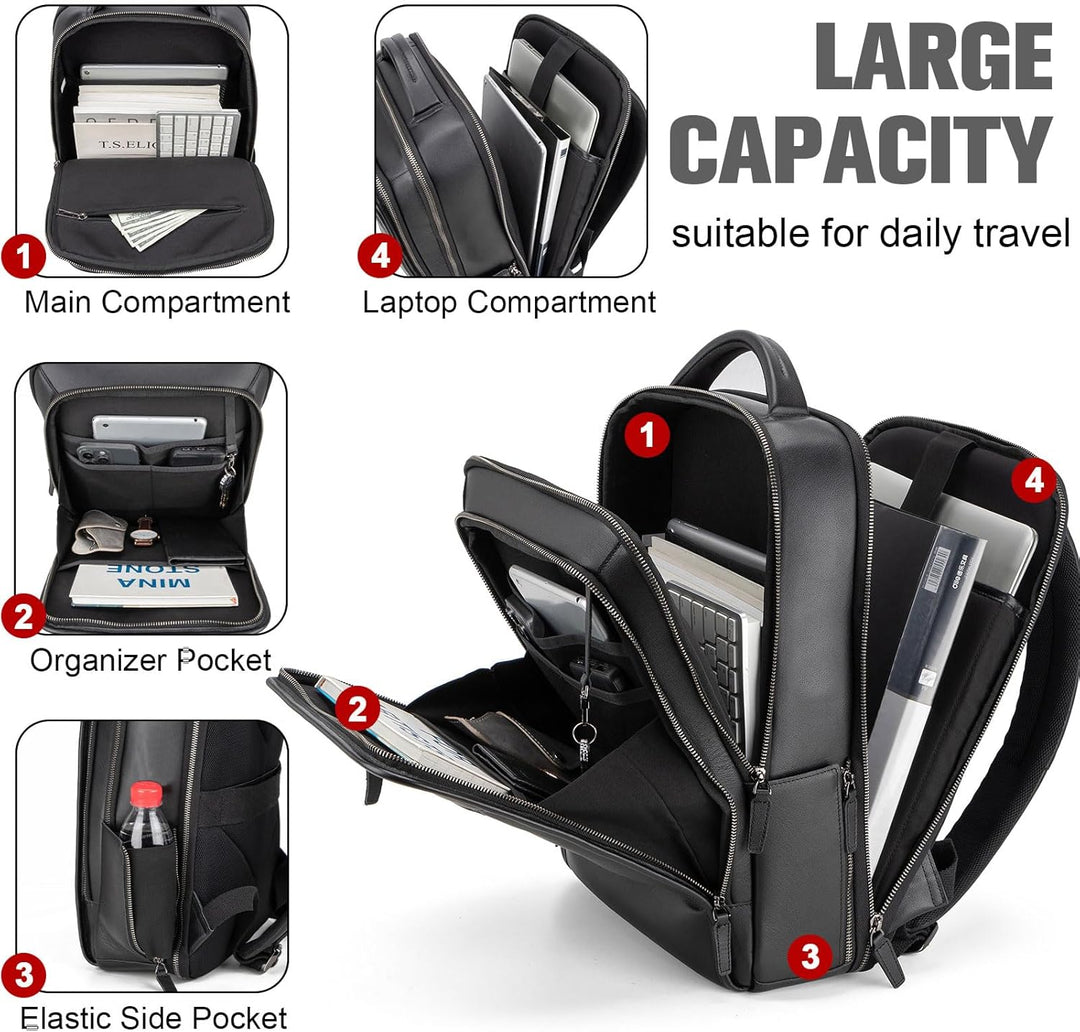 Tzowla Mochila de cuero para laptop, bolsa para hombres y mujeres,...