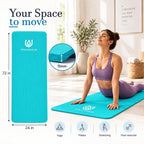 Tapete de yoga extra grueso, antideslizante de 0.591 in NBR, 72 x 24 pulgadas, viene con bola de masaje TPE y cronómetro digital, alfombrilla de entrenamiento para ejercicio en casa, fitness, pilates