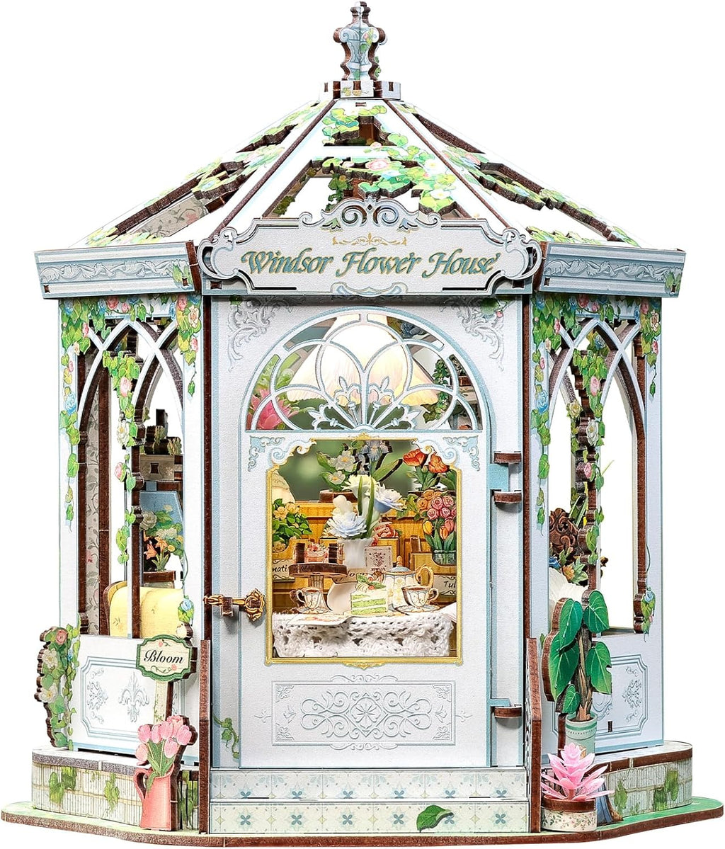 CUTEBEE Kit de casa en miniatura para adultos, rincón de libro de casa de