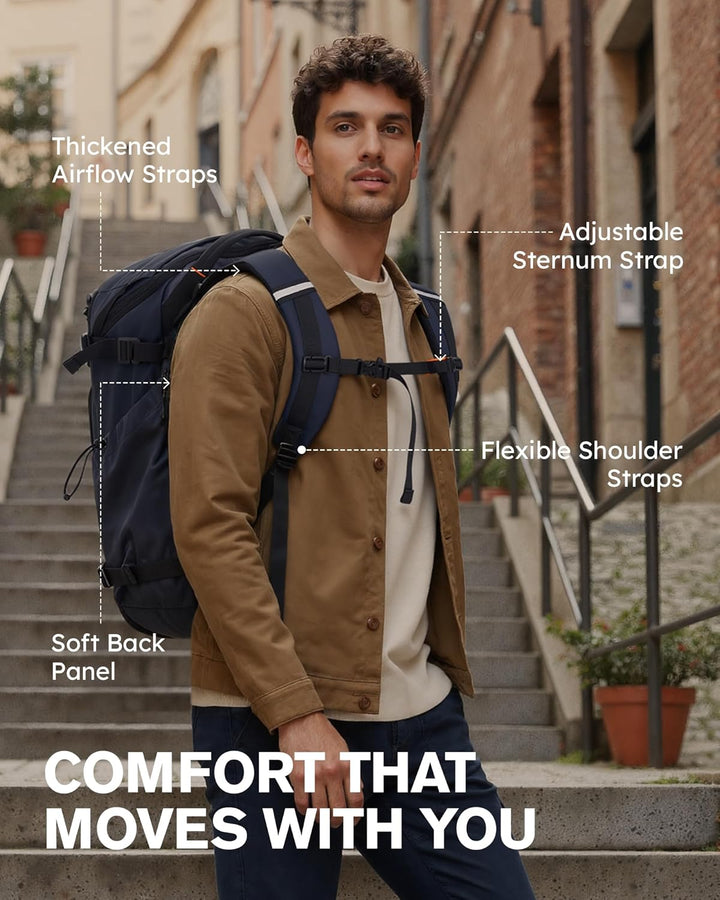Tolaccea - Mochila de viaje de 40 l, unisex, con 3 cubos de embalaj...