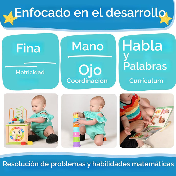 Toyventive Cubo de Actividad de Madera para Niños Bebé - Set de Reg...