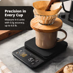 Greater Goods Báscula de café con temporizador, precisión de 0.004 oz para