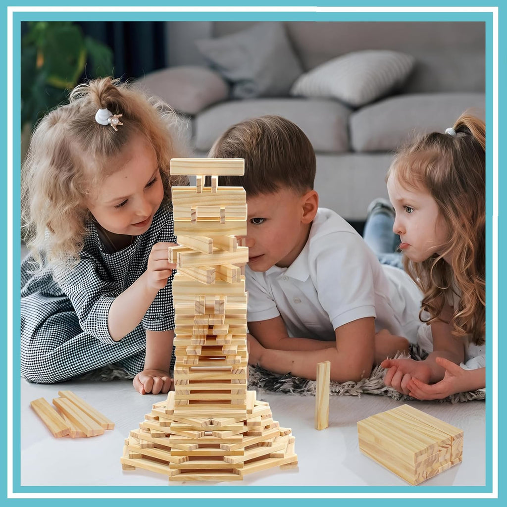 Juego de bloques de construcción de madera, juguetes de construcción de bloques de tablones de 200 piezas, juguete educativo de madera STEM para niños y niños pequeños