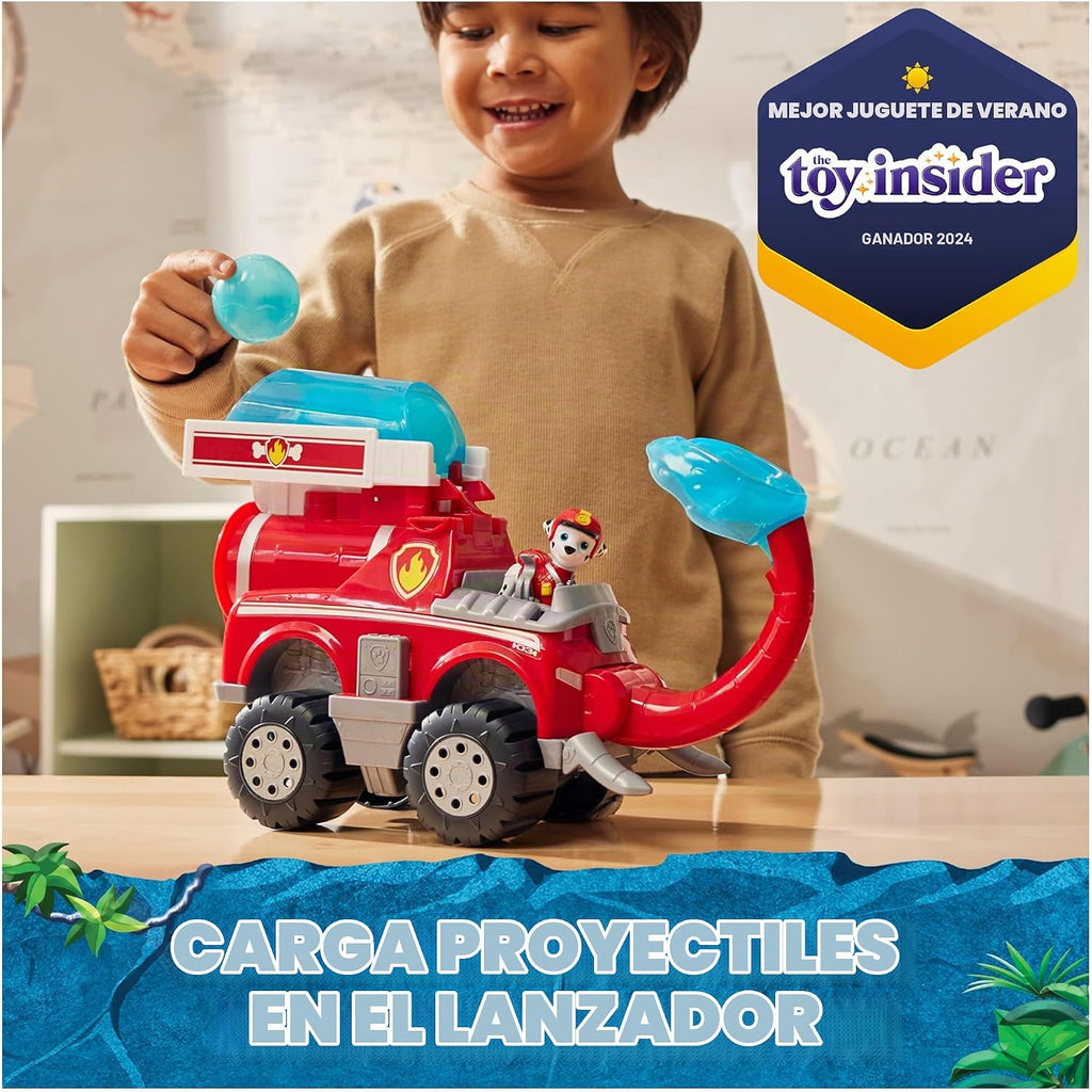 Paw Patrol Jungle Pups Marshall Camión de Bomberos Elefante y Figura de Acción