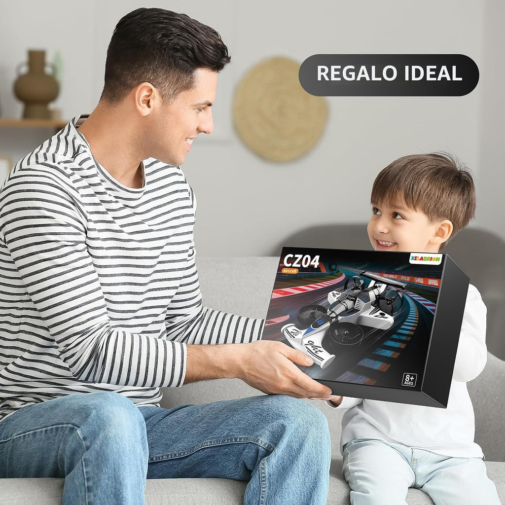 Avión de juguete con control remoto para niños de 4 a 6 a 8 a 10 a 12 años, 2 en 1 de espuma a control remoto, avión a control remoto, mini dron, auto de carreras para niños principiantes de 4, 5, 6