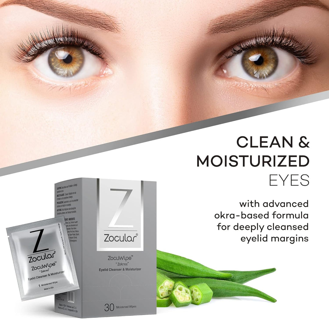 Zocular ZocuWipe Toallitas limpiadoras de párpados con complejo nat...